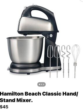 Hamilton Beach Black and Silver Bowl Stand Mixer with Attachments